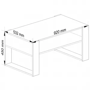 Ak furniture Konferenčný stolík DOMI biely/čierny
