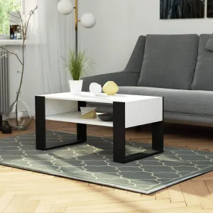 Ak furniture Konferenčný stolík DOMI biely/čierny