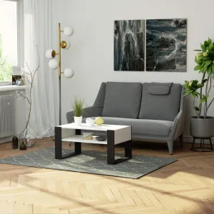 Ak furniture Konferenčný stolík DOMI biely/čierny