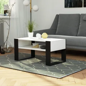 Ak furniture Konferenčný stolík DOMI biely/čierny