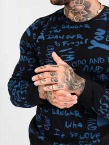 Pánsky sveter CIPO & BAXX CP276 NAVYBLUE Konfekčná veľkosť: M