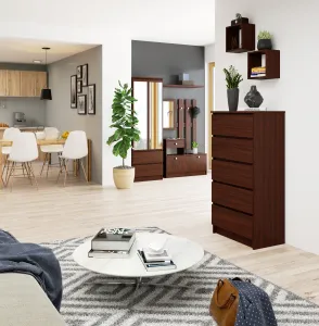 Ak furniture Komoda Kuba 60 cm - 5 zásuviek wenge