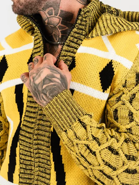 Pánsky sveter CIPO & BAXX CP256 YELLOW Farba: Žltá, Konfekčná veľkosť: XXL