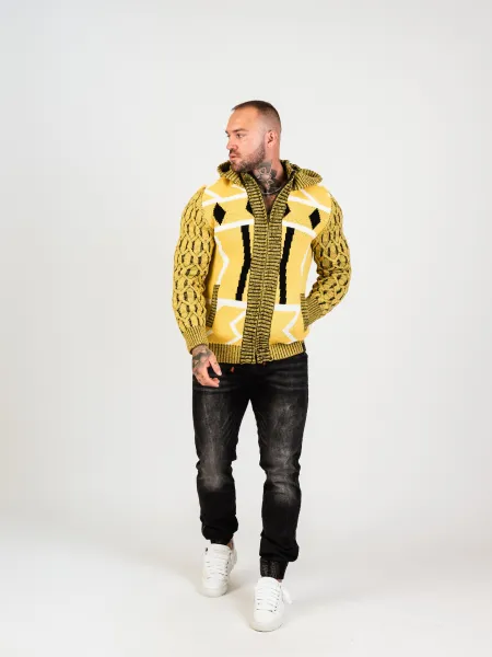Pánsky sveter CIPO & BAXX CP256 YELLOW Farba: Žltá, Konfekčná veľkosť: XXL