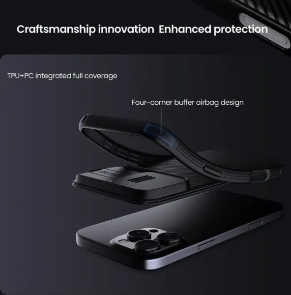 Nillkin Camshield, iPhone 16 Pro Max, čierny