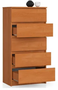 Ak furniture Komoda Kuba 60 cm - 5 zásuviek jelša