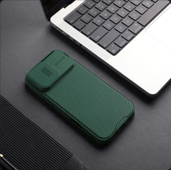Nillkin Camshield, iPhone 16 Pro Max, zelený