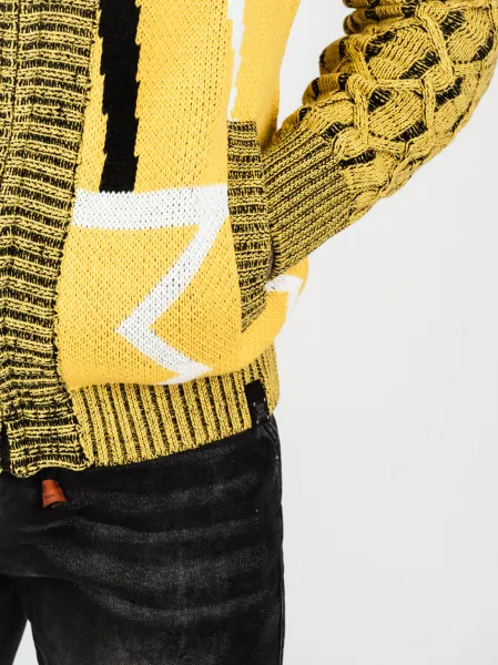 Pánsky sveter CIPO & BAXX CP256 YELLOW Farba: Žltá, Konfekčná veľkosť: XXL
