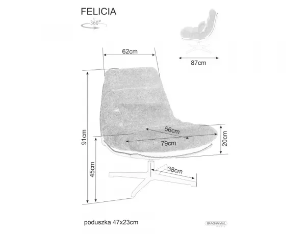 Otočné kreslo FELICIA Signal