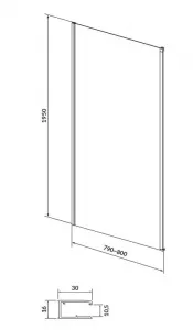 CERSANIT/S - Sprchovací kút LARGA 90x80 čierny, ľavý, číre sklo S932-128/80