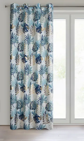 ArtFir Záves MALTA K | modré listy 140 x 250 cm