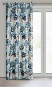 ArtFir Záves MALTA K | modré listy 140 x 250 cm