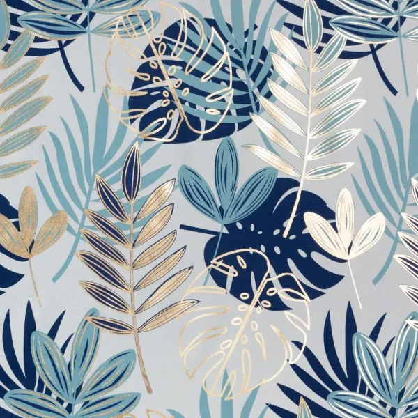 ArtFir Záves MALTA K | modré listy 140 x 250 cm