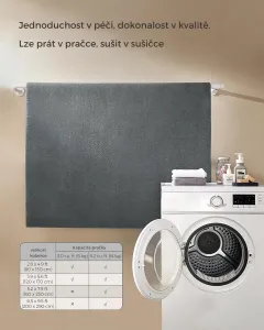 SONGMICS Protišmykový koberec DARVIN 200 x 290 cm svetlosivý