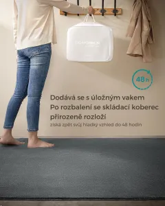 SONGMICS Protišmykový koberec DARVIN 200 x 290 cm svetlosivý