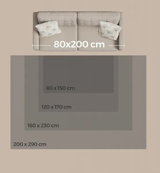 SONGMICS Protišmykový koberec DARVIN 120 x 170 cm tmavosivý