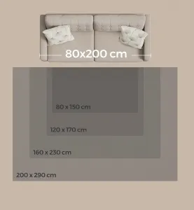 SONGMICS Protišmykový koberec DARVIN 120 x 170 cm tmavosivý