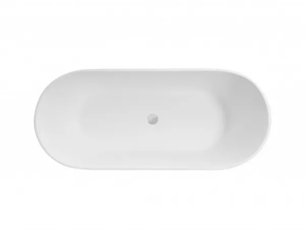 BESCO - Voľne stojaca vaňa MOYA biela matná - Farba - Biela matná, Farba sifónu - Chróm, Rozmer vane - 160 × 68 cm VANMOYA160CM