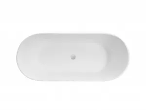BESCO - Voľne stojaca vaňa MOYA biela matná - Farba - Biela matná, Farba sifónu - Chróm, Rozmer vane - 160 × 68 cm VANMOYA160CM