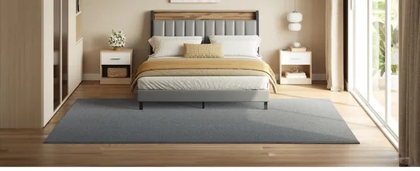 SONGMICS Protišmykový koberec DARVIN 200 x 290 cm svetlosivý