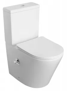 SAPHO - PACO CLEANWASH WC kombi misa, integrovaná batéria a bidetová spŕška, spodný/zadný, biela PC1012RX