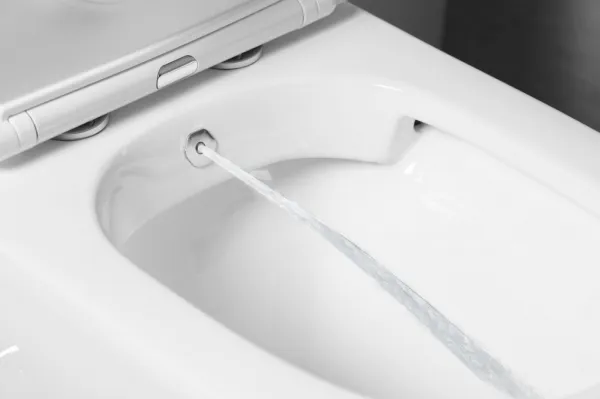 SAPHO - PACO CLEANWASH WC kombi misa, integrovaná batéria a bidetová spŕška, spodný/zadný, biela PC1012RX