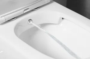 SAPHO - PACO CLEANWASH WC kombi misa, integrovaná batéria a bidetová spŕška, spodný/zadný, biela PC1012RX