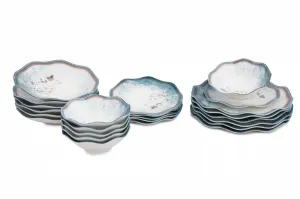 Hermia Porcelánová sada 24 ks talířů Abstract I bílá/modrá
