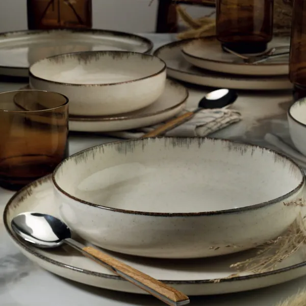 Hermia Porcelánová sada 24 ks talířů Cinnamon béžová
