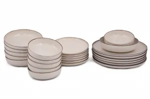 Hermia Porcelánová sada 24 ks talířů Cinnamon béžová
