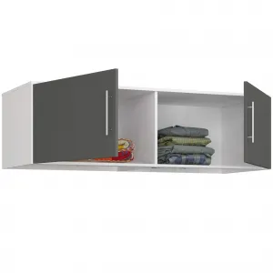 Ak furniture Nástavec na skříň CLP S150 šedý/bílý
