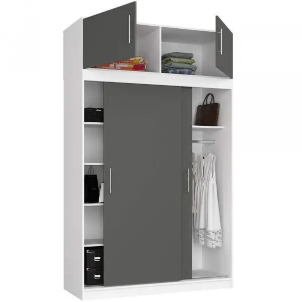 Ak furniture Nástavec na skříň CLP S150 šedý/bílý