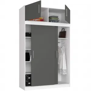 Ak furniture Nástavec na skříň CLP S150 šedý/bílý