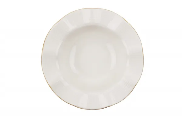 Hermia Porcelánová sada 24 ks talířů Creamy Gold bílá/zlatá