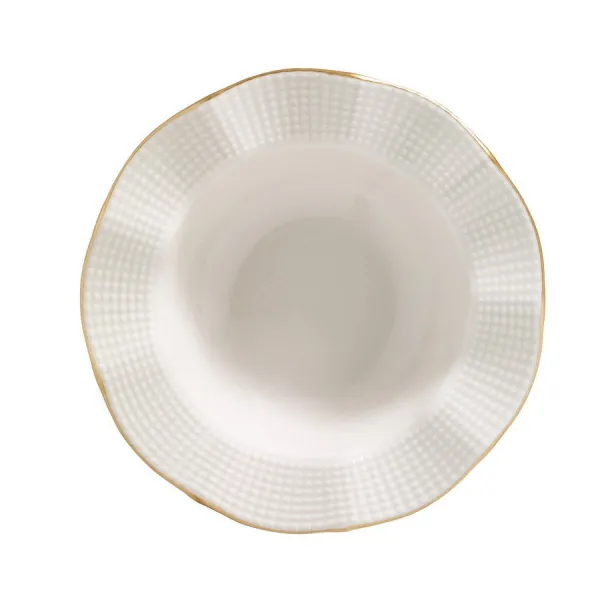 Hermia Porcelánová sada 24 ks talířů Creamy Gold bílá/zlatá