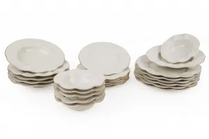 Hermia Porcelánová sada 24 ks talířů Creamy Gold bílá/zlatá