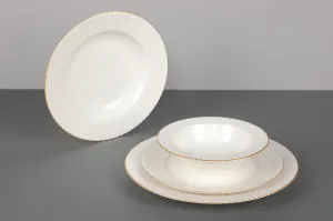 Hermia Porcelánová sada 24 ks talířů Whitie bílá/zlatá