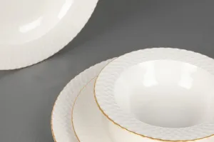 Hermia Porcelánová sada 24 ks talířů Whitie bílá/zlatá
