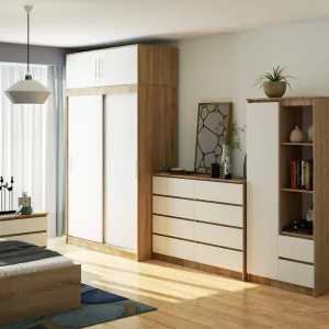 Ak furniture Nástavec na skříň CLP S150 dub sonoma/bílý