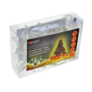 Solight Svetelná LED reťaz s 10 hviezdami, 1,5 m, biela