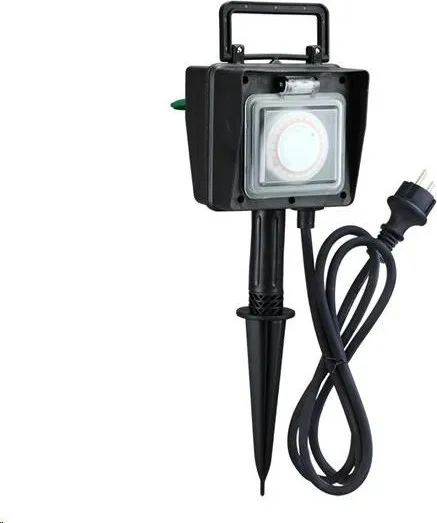 Predlžovací kábel 2 zásuvky 1,5m SOLIGHT PG03 s časovým spínačom
