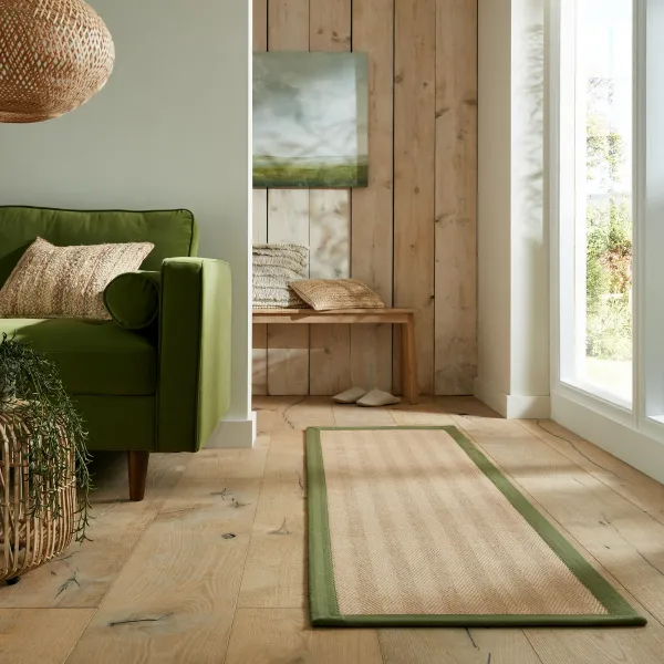 Flair Rugs koberce Behúň Herringbone Border Kira Green - 60x230 cm