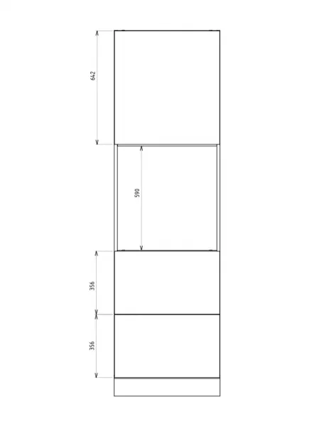ArtExt Kuchynská skrinka vysoká pre vstavanú rúru SILVER | D14RU 2M 356 Farba korpusu: Grey