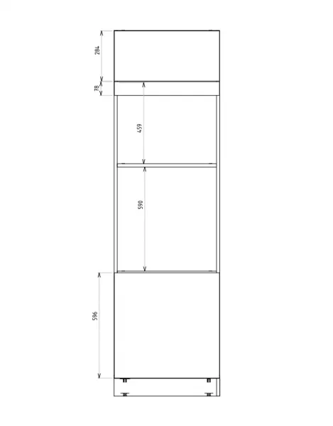ArtExt Kuchynská skrinka vysoká pre vstavané spotrebiče SILVER | D14RU 60 207 Farba korpusu: Grey