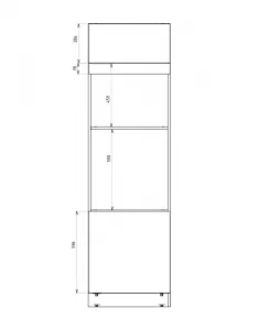 ArtExt Kuchynská skrinka vysoká pre vstavané spotrebiče SILVER | D14RU 60 207 Farba korpusu: Grey