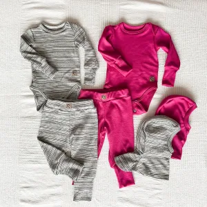 Merino nátelník + spodky pre deti – rôzne farby| MOYO Farba: Fuchsia, Veľkosť: 122/128