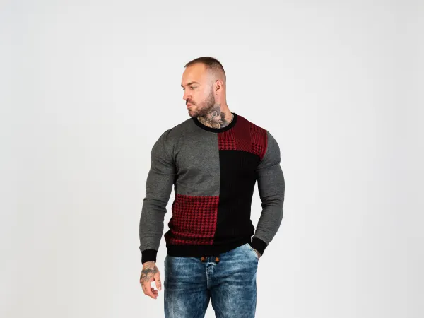 Pánsky sveter CIPO & BAXX CP263 GREY Farba: Sivá, Konfekčná veľkosť: XXL