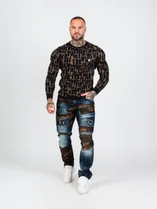 Pánsky sveter CIPO & BAXX CP277 CAMEL Konfekčná veľkosť: XXL