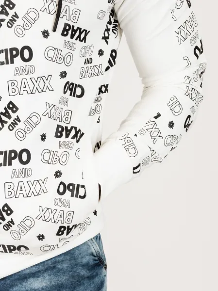 Pánska mikina CIPO & BAXX CL564 WHITE Farba: Biela, Konfekčná veľkosť: M