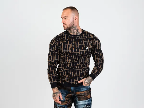 Pánsky sveter CIPO & BAXX CP277 CAMEL Konfekčná veľkosť: XXL